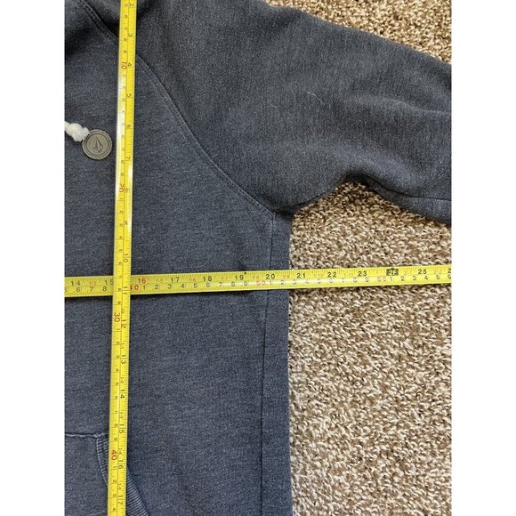 Vintage Volcom Stone Dark Heather Gray Hoodie Sweatshirt Mens Sz M 1/4 Button Up - Picture 7 of 9